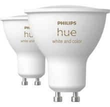 Två Philips Hue-lampor för vitt och färg