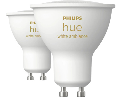 Två Philips Hue White Ambiance ljuskällor
