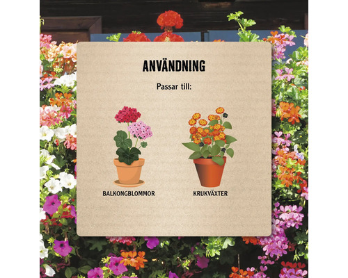Information om användning av balkong- och krukväxter