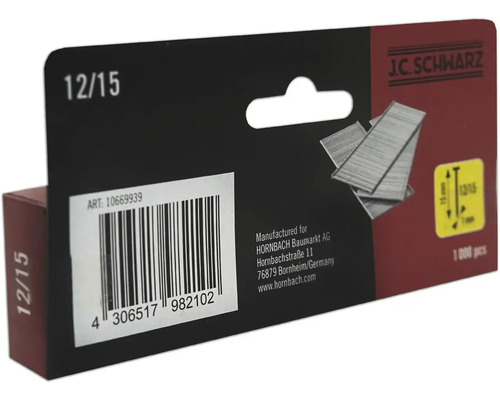 J.C. Schwarz trådspik 12/15, 1000 stycken