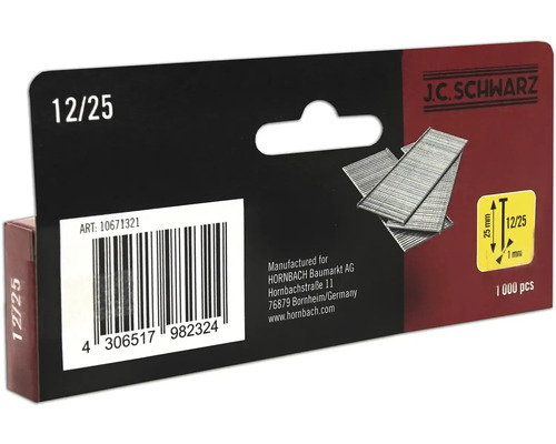J.C. Schwarz klammer 12/25, 1000 stycken