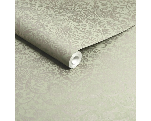 Tapetrulle med fågel- och växtmönster