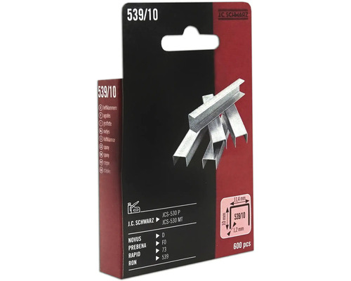 J C Schwarz häftklamrar 539/10, 600 stycken