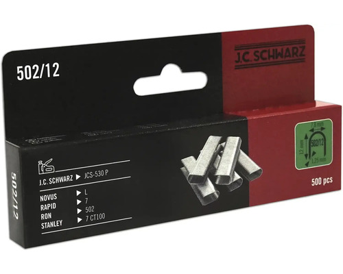 Häftklammer JC SCHWARZ 502/12 500st