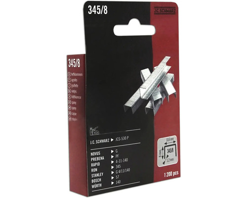 J.C. Schwarz häftklamrar 345/8, förpackning