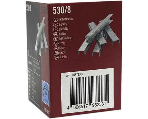 Förpackning med häftklamrar 530/8