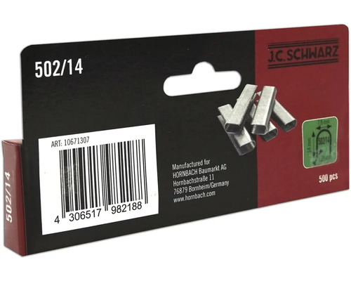 J C Schwarz häftklamrar typ 502/14, 500 stycken