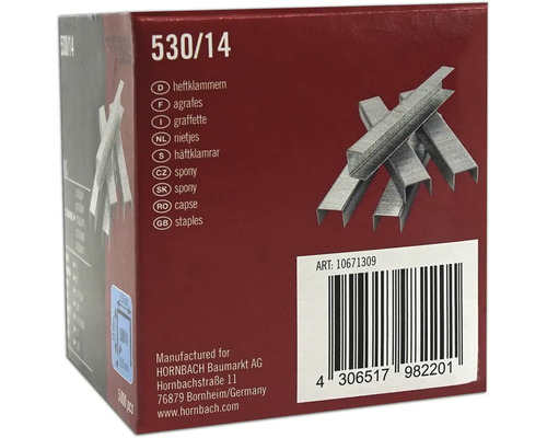 Förpackning häftklamrar typ 530/14