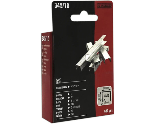 Förpackning häftklamrar typ 345/10, 600 stycken