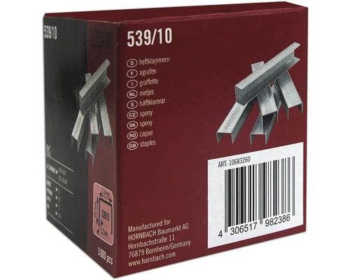Förpackning häftklamrar 539/10