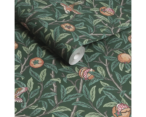 Tapetrulle med fågel- och granatäppelmönster