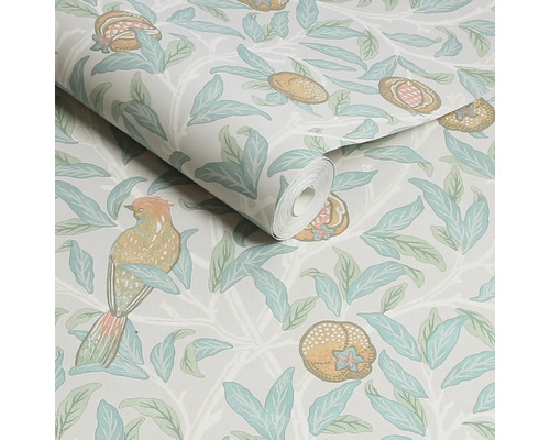 Tapetrulle med fågel- och växtmönster