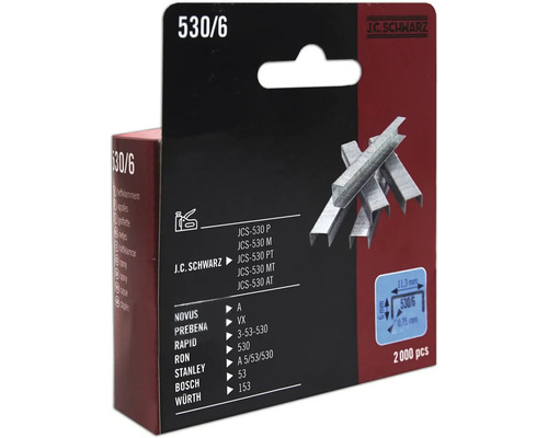 J.C. Schwarz häftklamrar typ 530/6, 2000 stycken