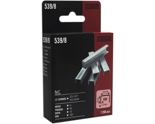 Häftklammer JC SCHWARZ 539/08 1200st