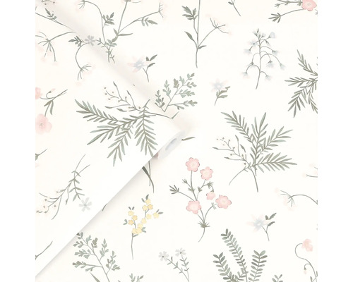 Tapetrulle med blommönster