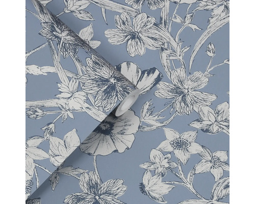 Blommig tapet med blommönster