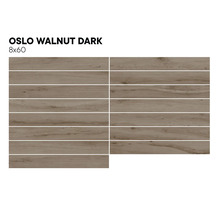 Kakel i mörk valnötslook, format 8x60