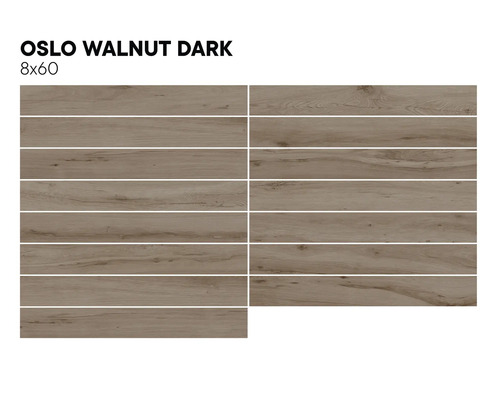 Kakel i mörk valnötslook, format 8x60