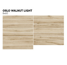 Keramiska plattor med träutseende, Oslo Walnut Light, 8x60 centimeter