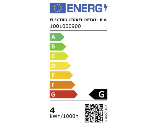Energietikett med energieffektivitetsklass G