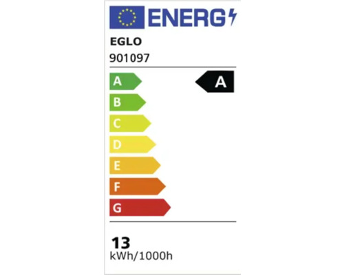 Energimärkning av märket Eglo med energieffektivitetsklass A.