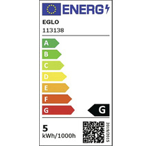Energimärkning EGLO, 5 kWh per 1000 timmar, energiklass G