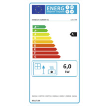 Energimärke med energiklass A och en energiförbrukning på 6,0 kilowatt för en produkt från Hornbach Baumarkt AG
