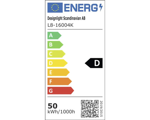 Energietikett med energiklass D