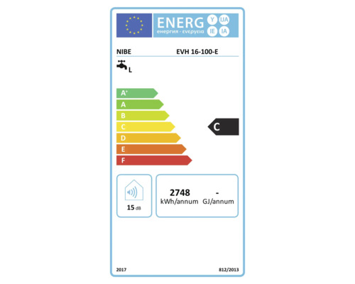 Nibe energimärke EVH 16-100-E