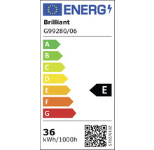 Energimärkning av märket Brilliant med energieffektivitetsklass E