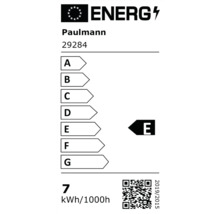 EU-energimärkning för Paulmann 29284, energieffektivitetsklass E, energiförbrukning 7 kWh per 1000 timmar.