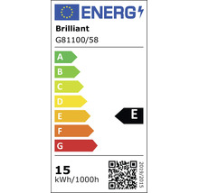 EU-energimärkning för Brilliant G81100/58, energieffektivitetsklass E, 15 kilowattimmar per 1000 timmar.