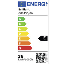 EU-energimärkning Brilliant G81450/86, energiklass E, förbrukning 36 kilowattimmar per 1000 timmar.
