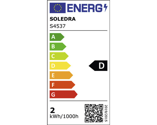 Energietikett för varumärket Soledra, energieffektivitetsklass D