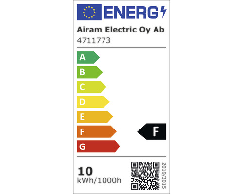 Energietikett med energieffektivitetsklass F