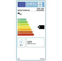 Energimärkning för METRO THERM AB med energieffektivitetsklass C, årlig energiförbrukning 1372 kilowattimmar och ljudnivå 15 decibel