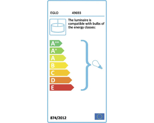 EGLO energimärkning med energieffektivitetsklasserna A++ till E