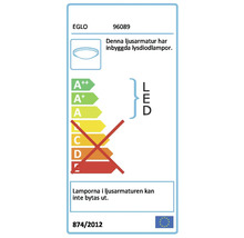 EGLO energietikett med LED-indikation och energieffektivitetsklass