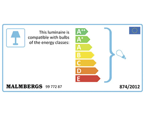 Energiklassetikett för belysning