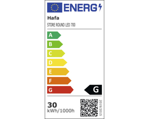 Energimärke för Hafa Store Round LED 700