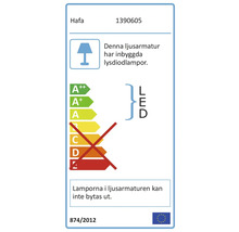 Hafa energimärkning med LED-indikation och energieffektivitetsklass
