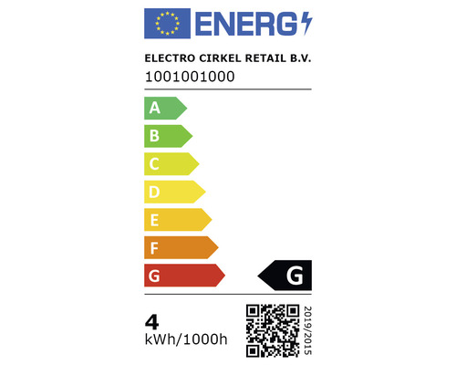Energietikett med energieffektivitetsklass G