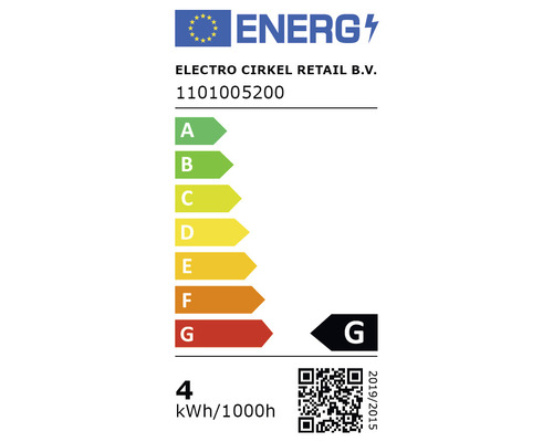 Energimärkning G för Elektro Cirkel Retail B.V.