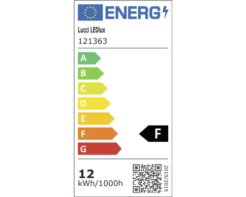 Energietikett Lucci LEDlux, energieffektivitetsklass F