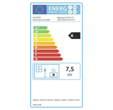 Energietikett med energieffektivitetsklass A och en energiförbrukning på 7,5 kilowatt