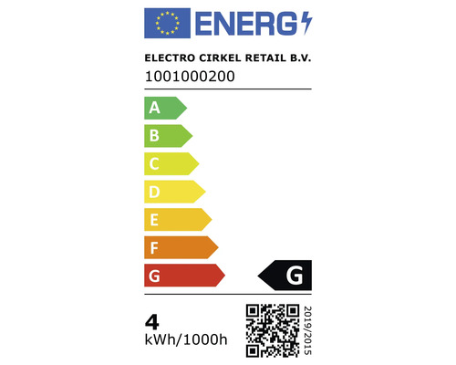 Energietikett med energieffektivitetsklass G
