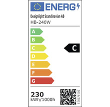 Energimärkning C för Designlight Scandinavian AB HB-240W med en förbrukning på 230 kWh per 1000 timmar