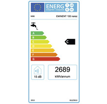 Energietikett för NIBE EMINENT 100 nerez med energiklass C och en årlig energiförbrukning på 2689 kWh