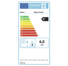 Aduro 9 Serie energietikett med energieffektivitetsklass A+ och en effekt på 6,0 kilowatt