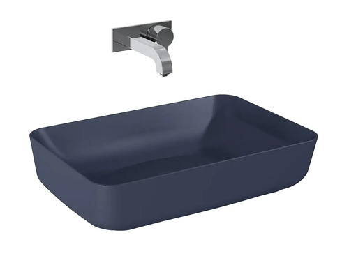 Rektangulär tvättställsskål med blandare